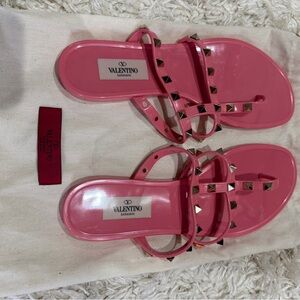 Valentino Garavani Pink Studded Sandals